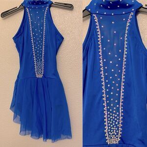 Georgie Girl Custom solo dance costume royal blue rhinestoned lyrical dress SA